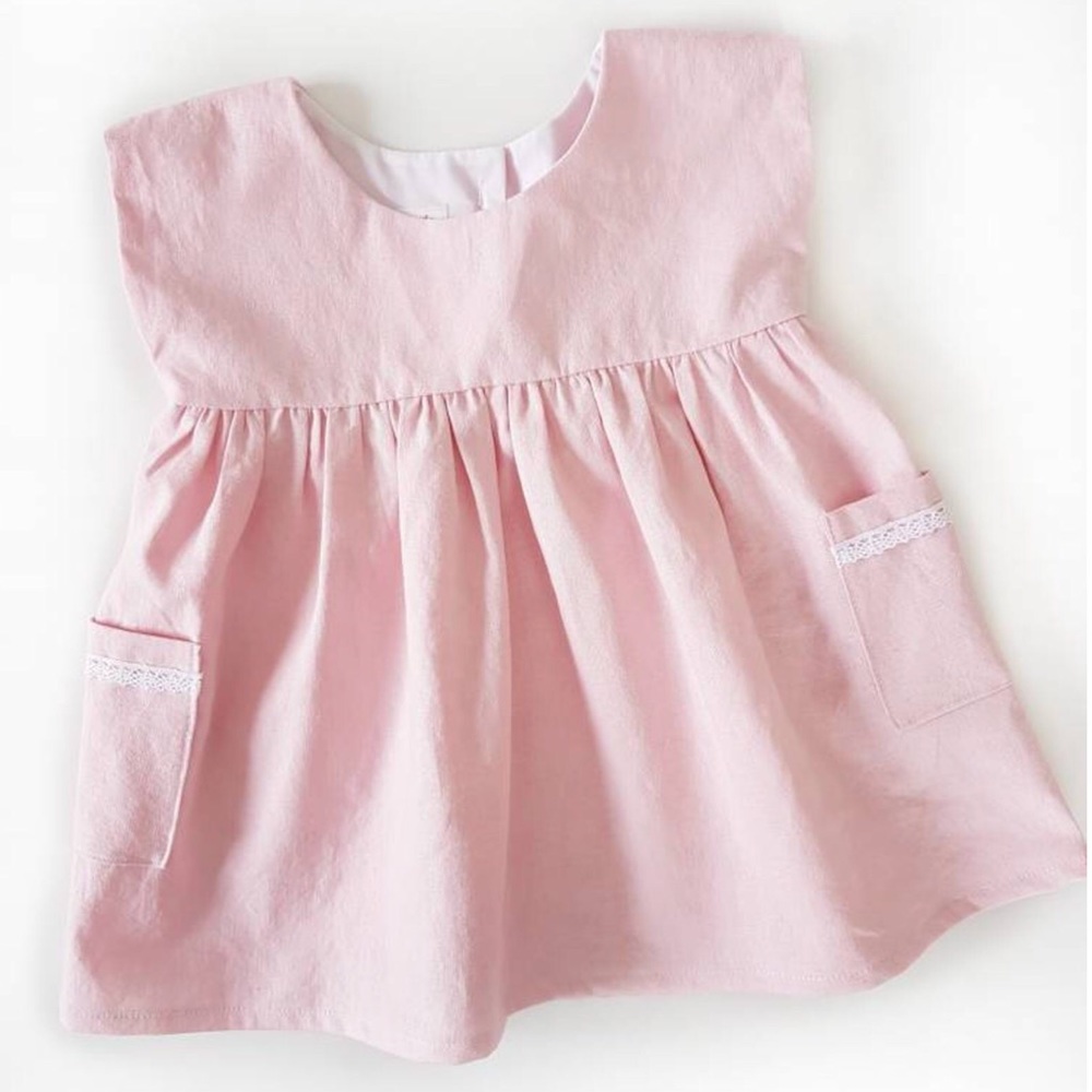 Handmade linen prairie dress 6-9/Months